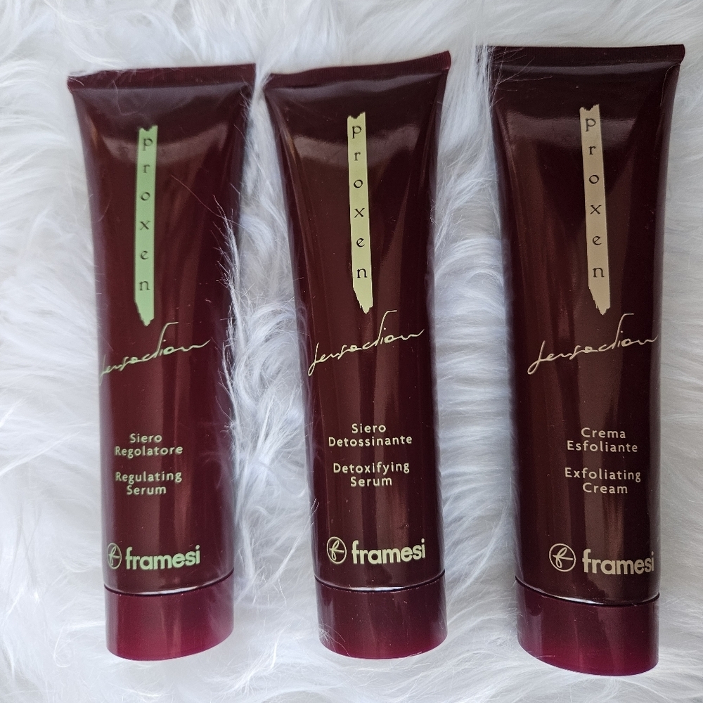 Framesi Proxen Products: Regulating Serum, Detoxifying Serum & Exfoliating Cream